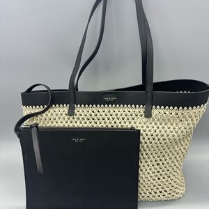 Rag & Bone woven Raffia large tote bag and pouch- new